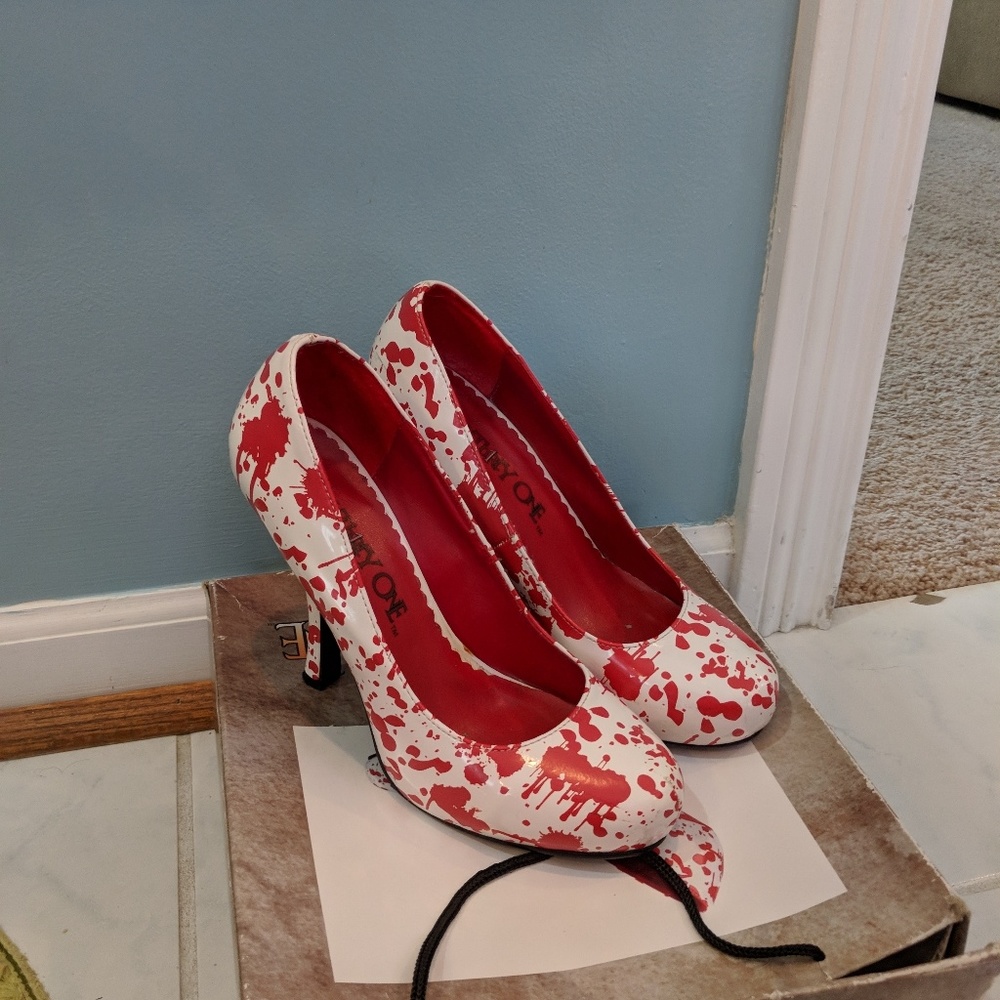 Blood splatter shoes from Hot Topic.